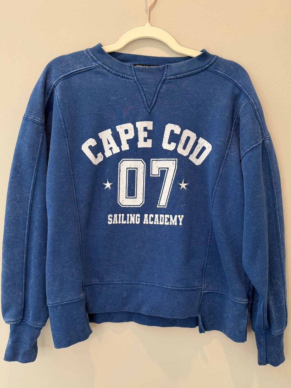 Vinyl Icons Cape Cod 07 Sailing Academy Blue Sweatshirt XS Coastal Preppy